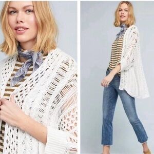 Anthropologie MOTH crochet dolman sleeve cardigan